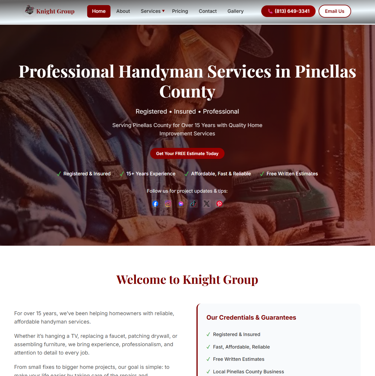 KnightGroup.com homepage on desktop