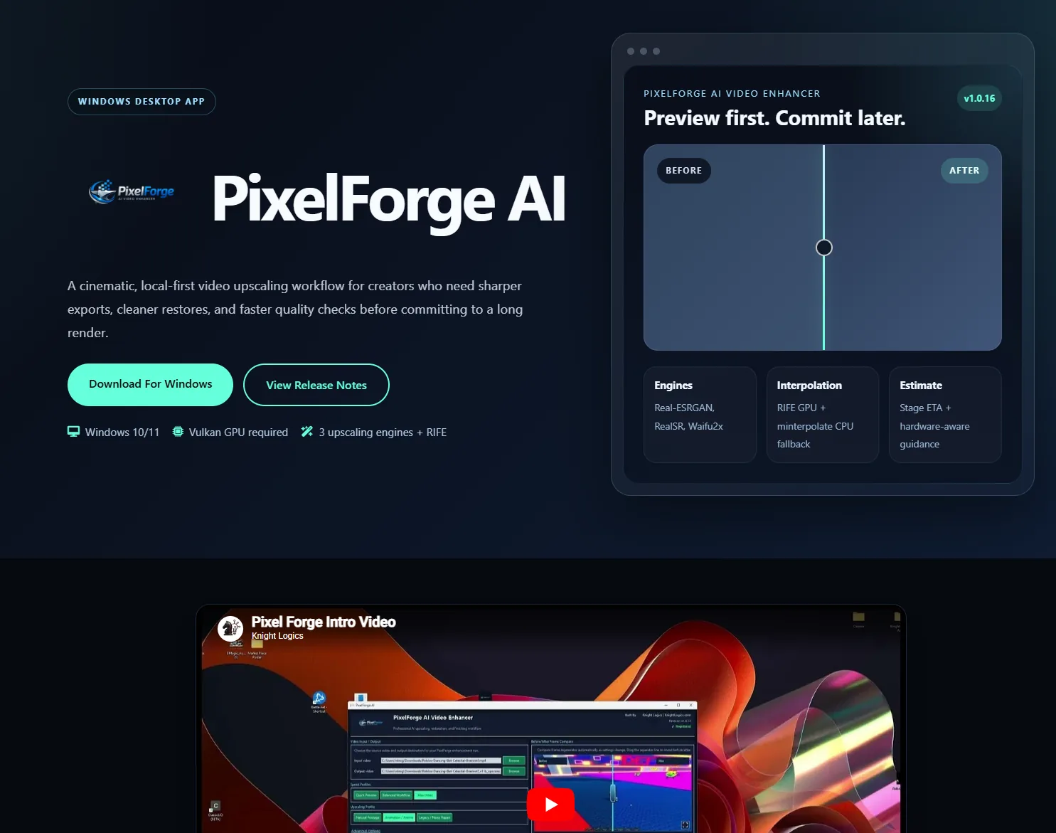 PixelForge product page on knightlogics.com