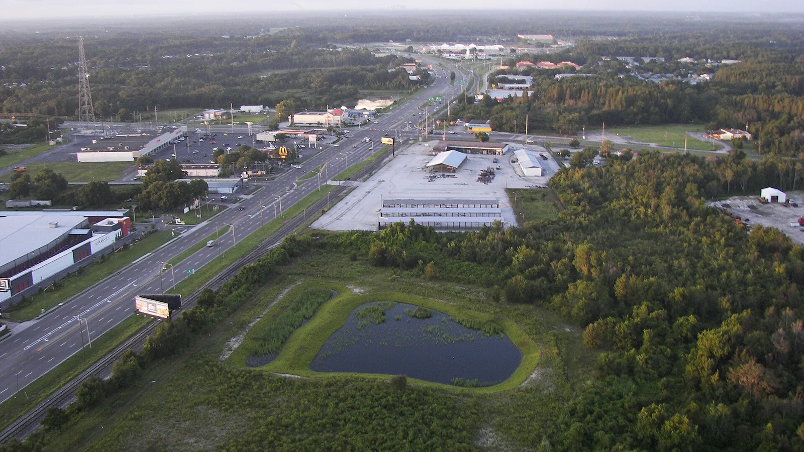 US 41 and State Road 54 in Land O' Lakes, Florida, from the air