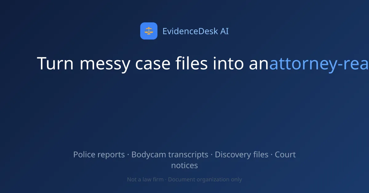 EvidenceDesk AI Open Graph card