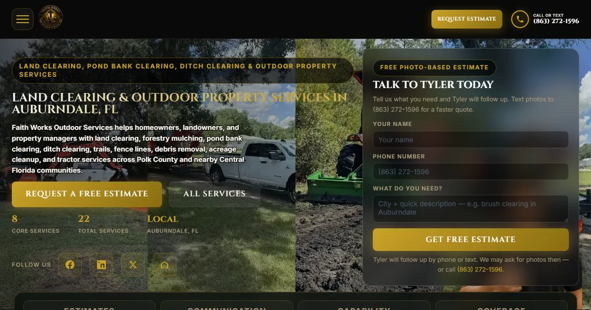 Faith Works Outdoor Services website